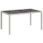 vidaXL Τραπέζι Κήπου Λευκό 150 x 90 x 75 cm συνθετικό ρατάν