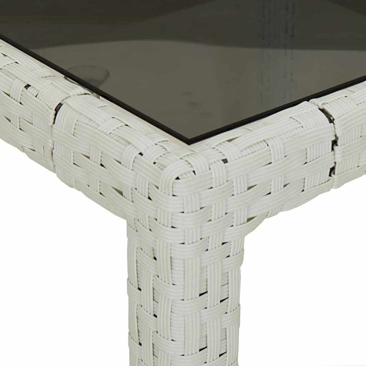 vidaXL Τραπέζι Κήπου Λευκό 150 x 90 x 75 cm συνθετικό ρατάν