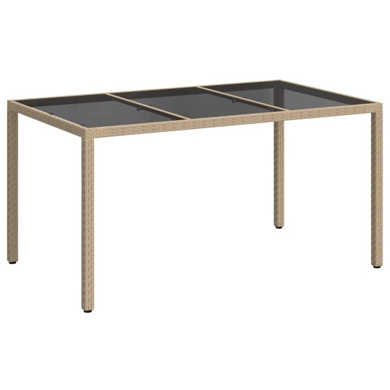 vidaXL Τραπέζι Κήπου Μπεζ 150 x 90 x 75 cm συνθετικό ρατάν