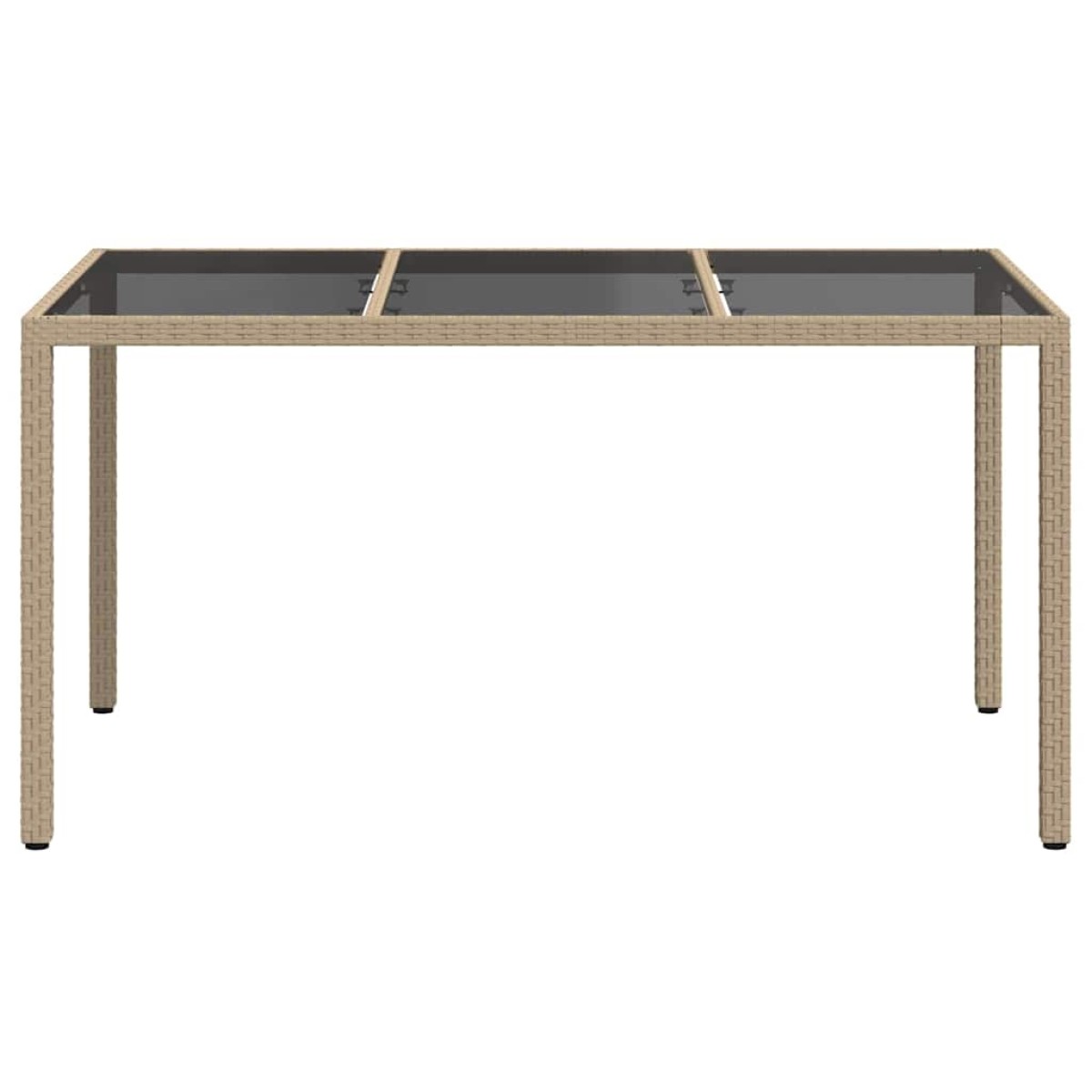vidaXL Τραπέζι Κήπου Μπεζ 150 x 90 x 75 cm συνθετικό ρατάν