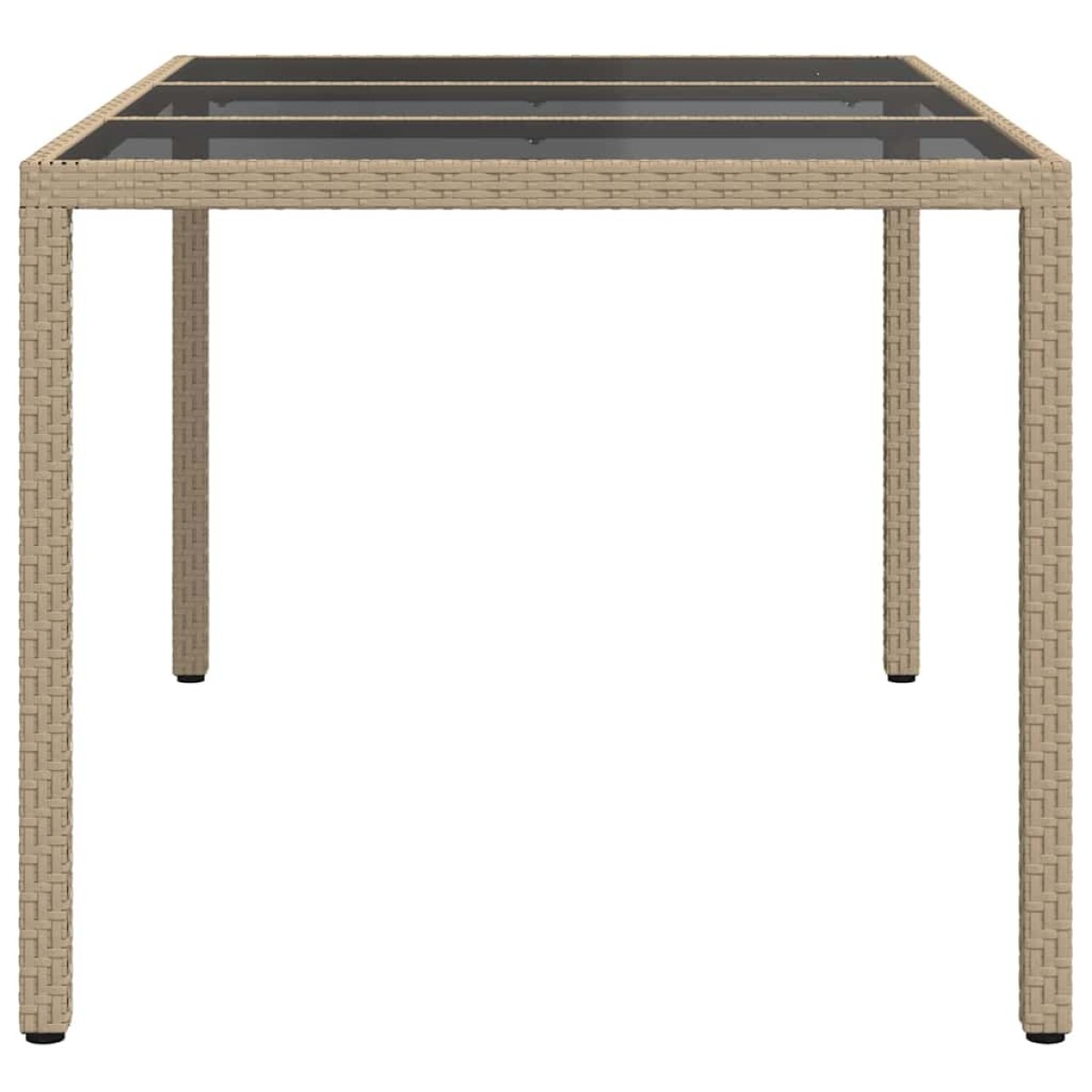 vidaXL Τραπέζι Κήπου Μπεζ 150 x 90 x 75 cm συνθετικό ρατάν