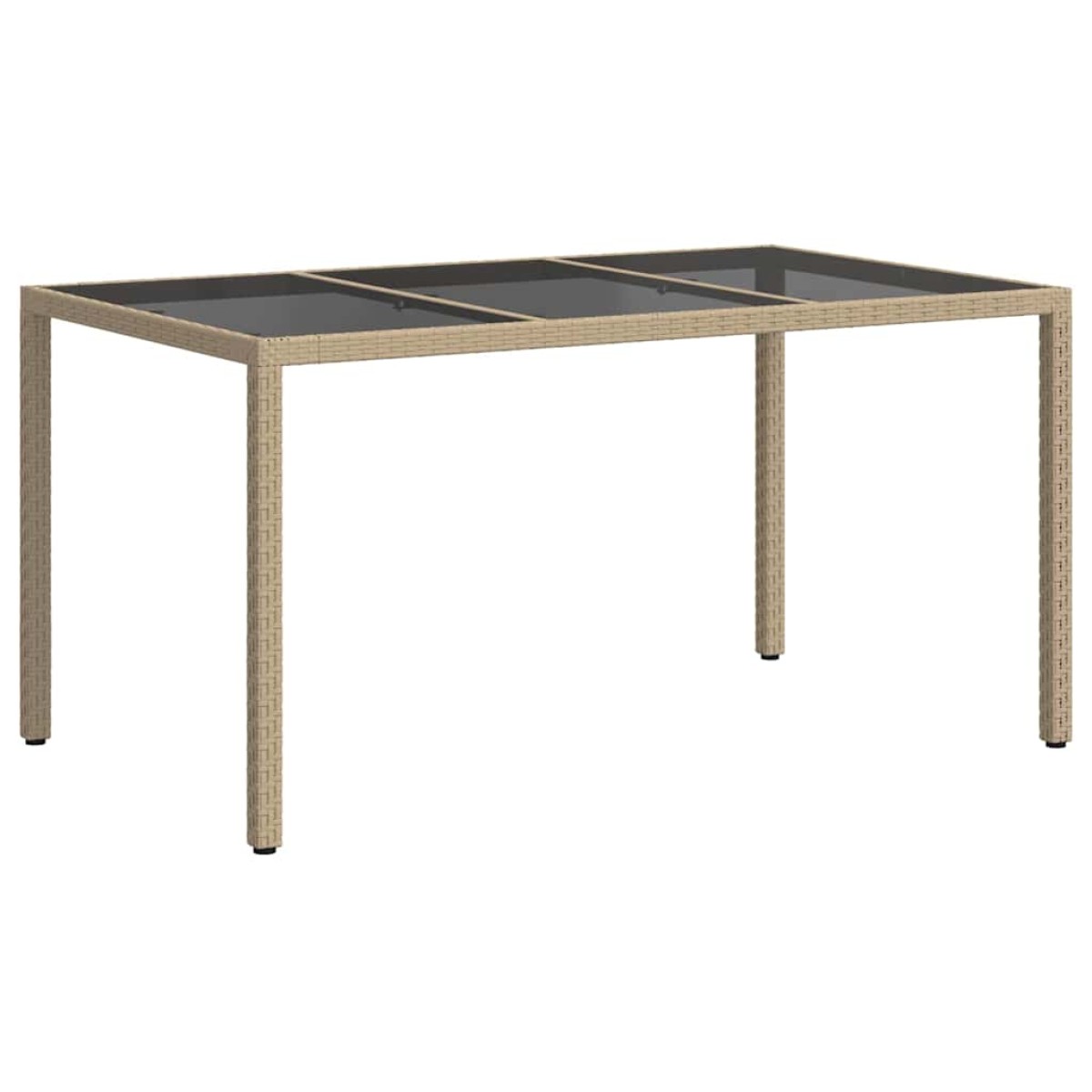 vidaXL Τραπέζι Κήπου Μπεζ 150 x 90 x 75 cm συνθετικό ρατάν