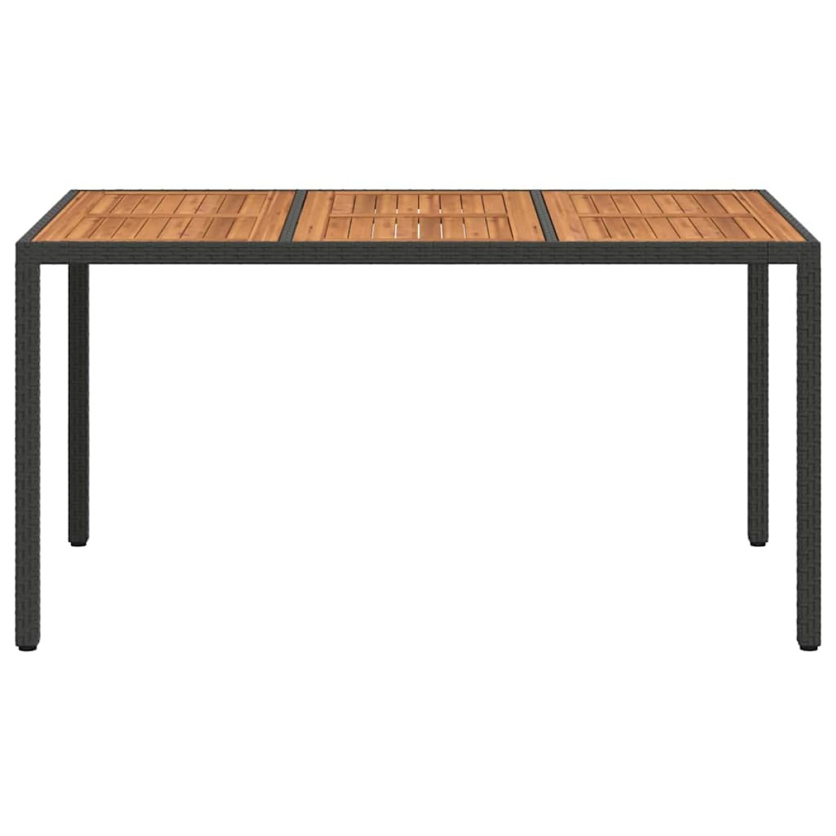 vidaXL Τραπέζι Κήπου Μαύρο 150 x 90 x 75 cm συνθετικό ρατάν