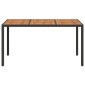 vidaXL Τραπέζι Κήπου Μαύρο 150 x 90 x 75 cm συνθετικό ρατάν