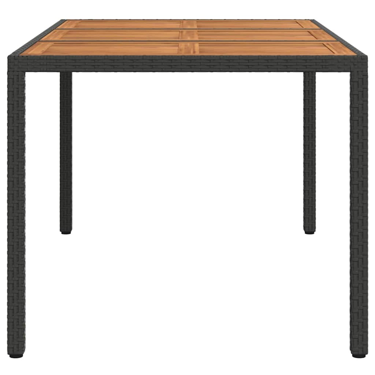 vidaXL Τραπέζι Κήπου Μαύρο 150 x 90 x 75 cm συνθετικό ρατάν