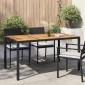 vidaXL Τραπέζι Κήπου Μαύρο 150 x 90 x 75 cm συνθετικό ρατάν
