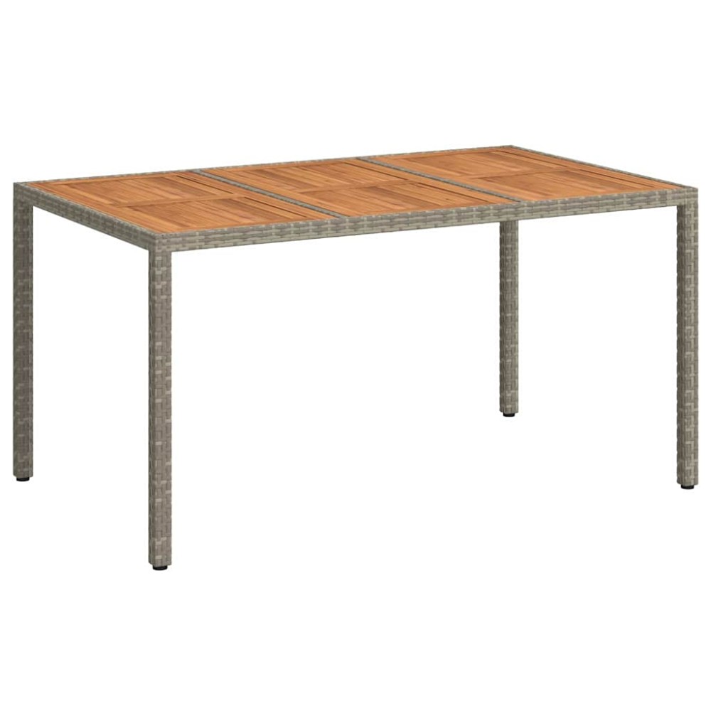 vidaXL Τραπέζι Κήπου Γκρι 150 x 90 x 75 cm συνθετικό ρατάν