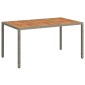 vidaXL Τραπέζι Κήπου Γκρι 150 x 90 x 75 cm συνθετικό ρατάν