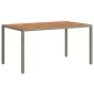 vidaXL Τραπέζι Κήπου Γκρι 150 x 90 x 75 cm συνθετικό ρατάν