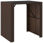 vidaXL Τραπέζι Μπαρ με Γυάλ. Επιφάνεια Καφέ 105x80x110 εκ. Συνθ. Ρατάν