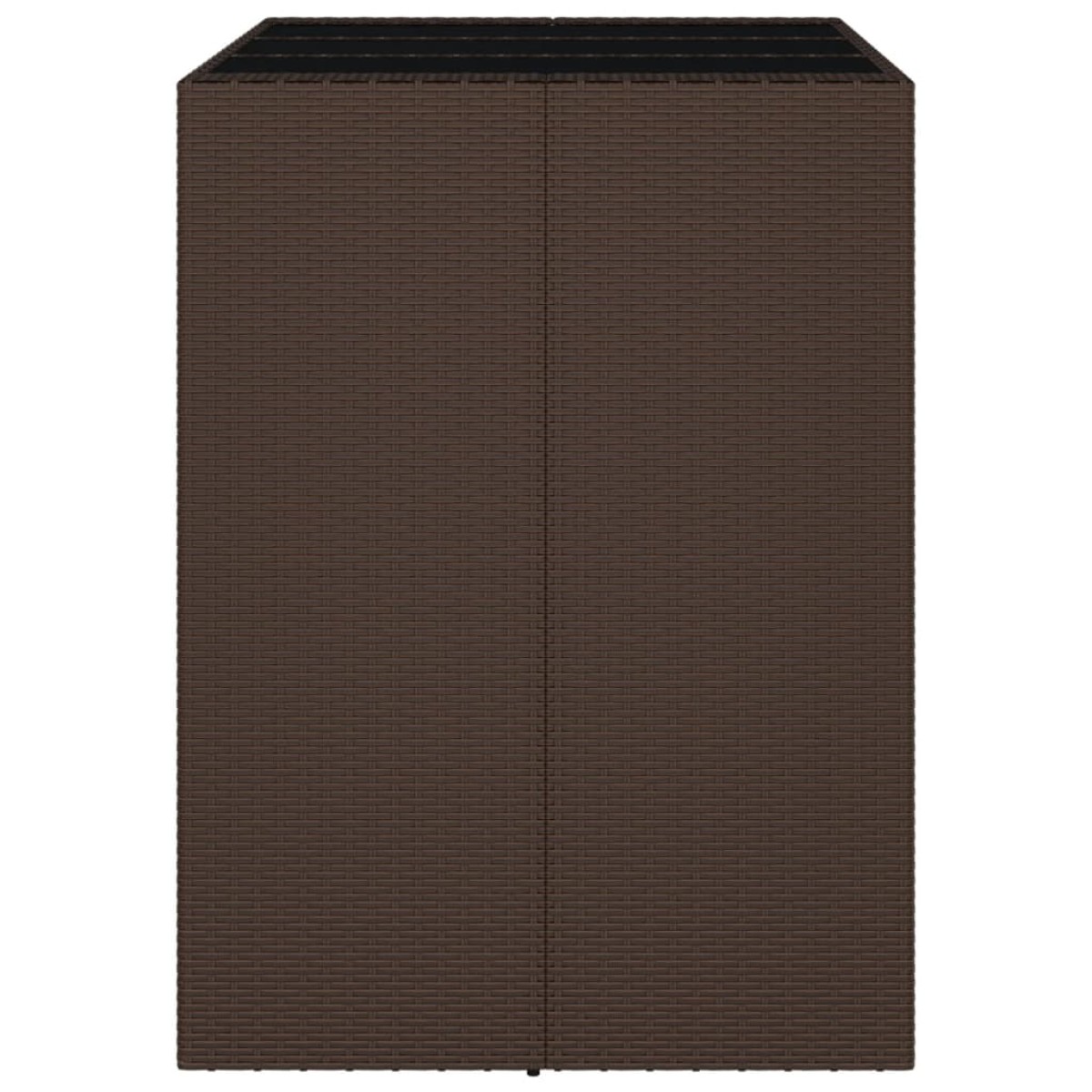 vidaXL Τραπέζι Μπαρ με Γυάλ. Επιφάνεια Καφέ 105x80x110 εκ. Συνθ. Ρατάν