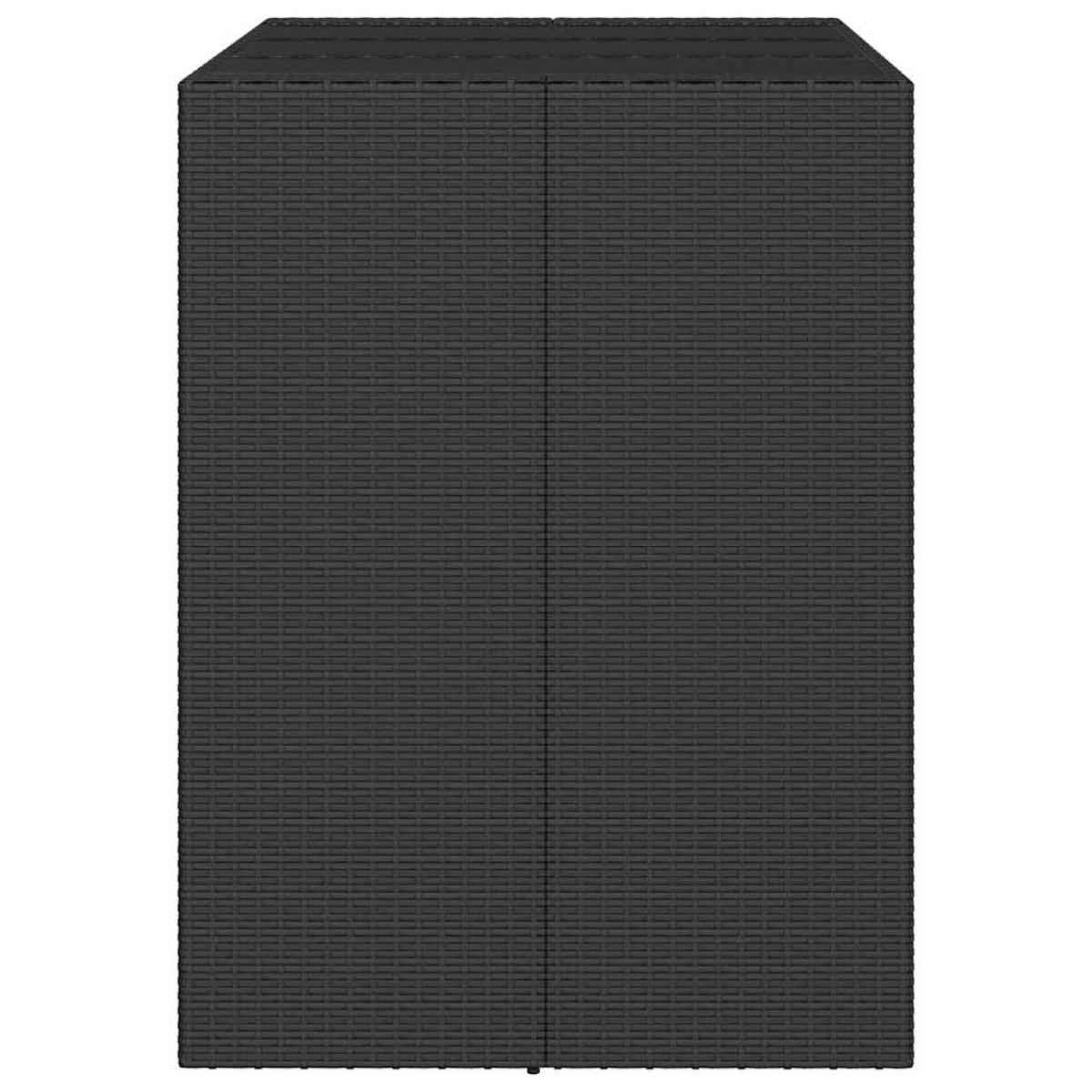 vidaXL Τραπέζι Μπαρ με Γυάλ. Επιφάνεια Μαύρο 105x80x110 εκ Συνθ. Ρατάν