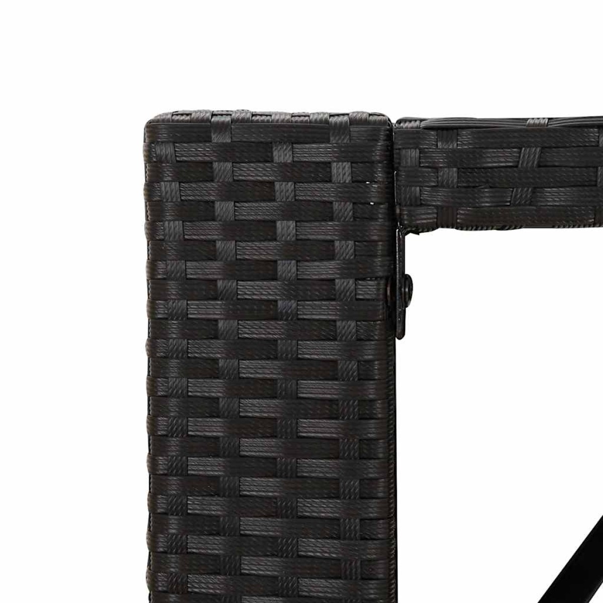 vidaXL Τραπέζι Μπαρ με Γυάλ. Επιφάνεια Μαύρο 105x80x110 εκ Συνθ. Ρατάν
