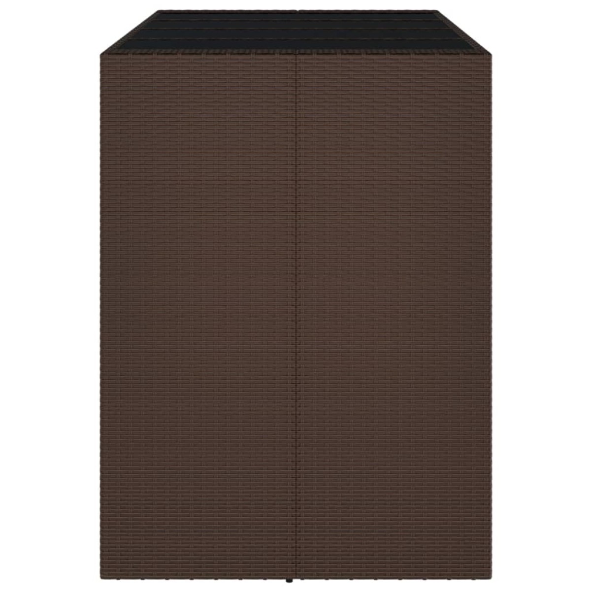 vidaXL Τραπέζι Μπαρ με Γυάλ. Επιφάνεια Καφέ 145x80x110 εκ. Συνθ. Ρατάν