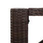 vidaXL Τραπέζι Μπαρ με Γυάλ. Επιφάνεια Καφέ 145x80x110 εκ. Συνθ. Ρατάν