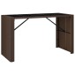 vidaXL Τραπέζι Μπαρ με Γυάλ. Επιφάνεια Καφέ 185x80x110 εκ. Συνθ. Ρατάν