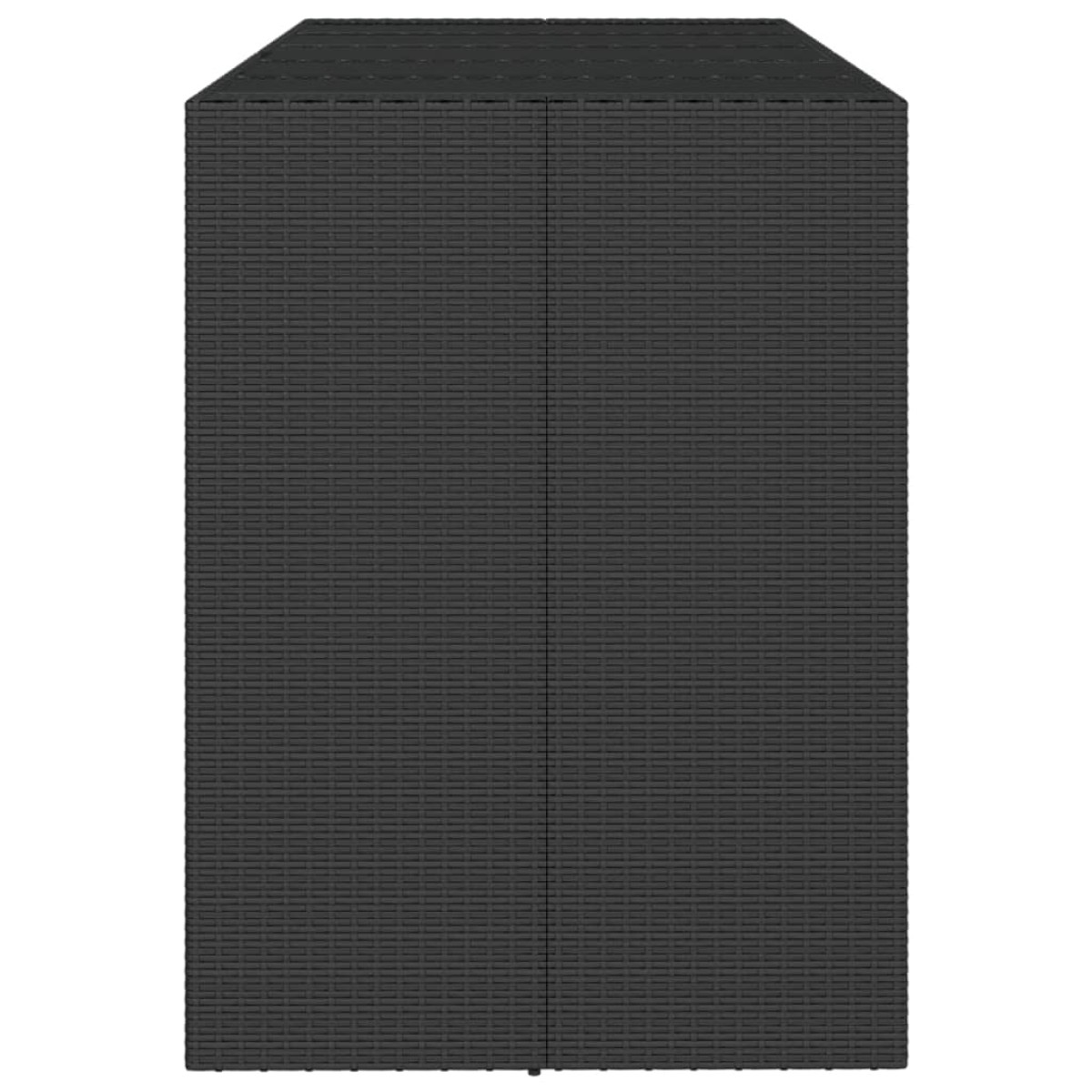 vidaXL Τραπέζι Μπαρ με Γυάλ. Επιφάνεια Μαύρο 185x80x110 εκ Συνθ. Ρατάν