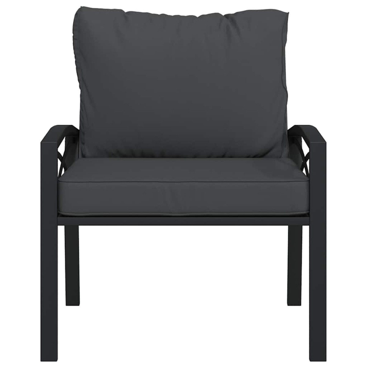 vidaXL Καρέκλες Κήπου 2 τεμ. 68 x 76 x 79 εκ. Ατσάλι με Γκρι Μαξιλάρια