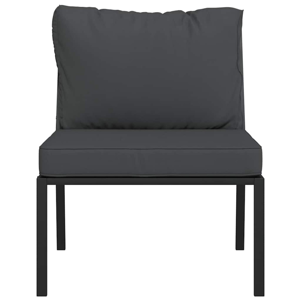 vidaXL Καρέκλες Κήπου 2 τεμ. 60 x 74 x 79 εκ. Ατσάλι με Γκρι Μαξιλάρια