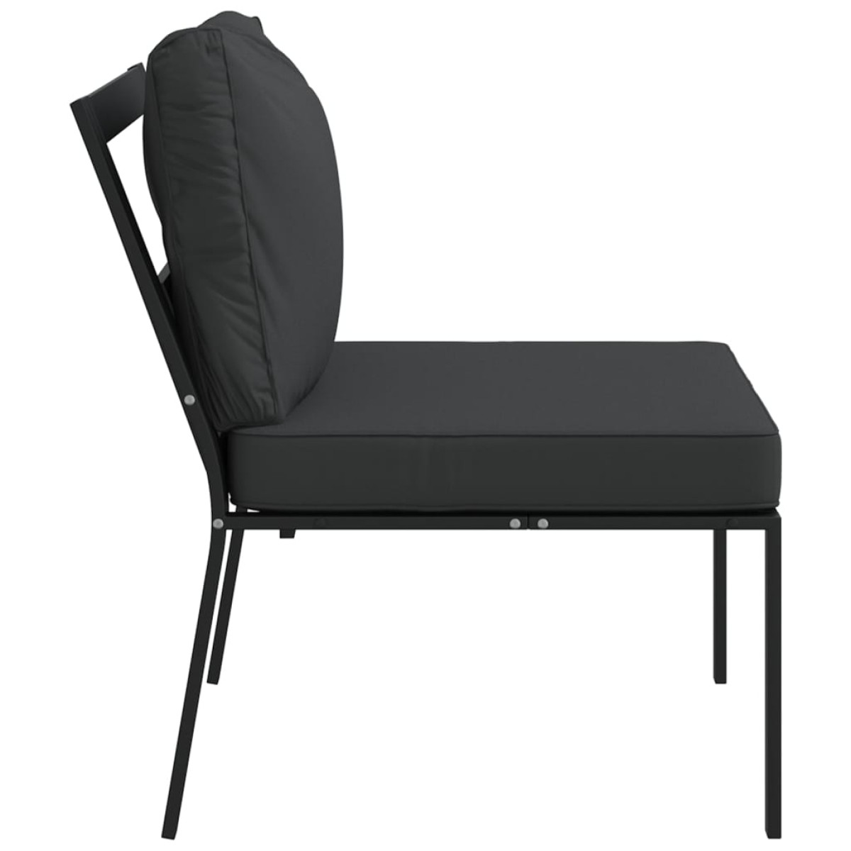 vidaXL Καρέκλες Κήπου 2 τεμ. 60 x 74 x 79 εκ. Ατσάλι με Γκρι Μαξιλάρια