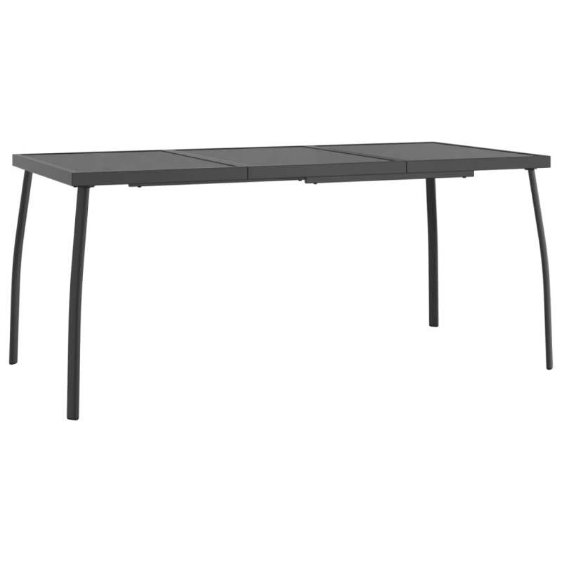 vidaXL Τραπέζι Κήπου Ανθρακί με Πλέγμα 165 x 80 x 72 εκ. Ατσάλινο