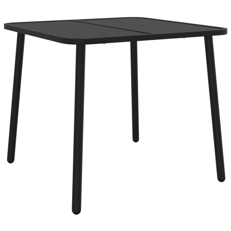 vidaXL Τραπέζι Κήπου Ανθρακί 80x80x71 εκ. Ατσάλινο