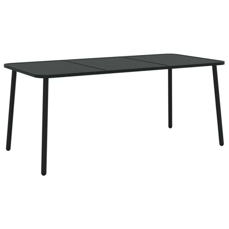 vidaXL Τραπέζι Κήπου Ανθρακί 165x80x71 εκ. Ατσάλινο
