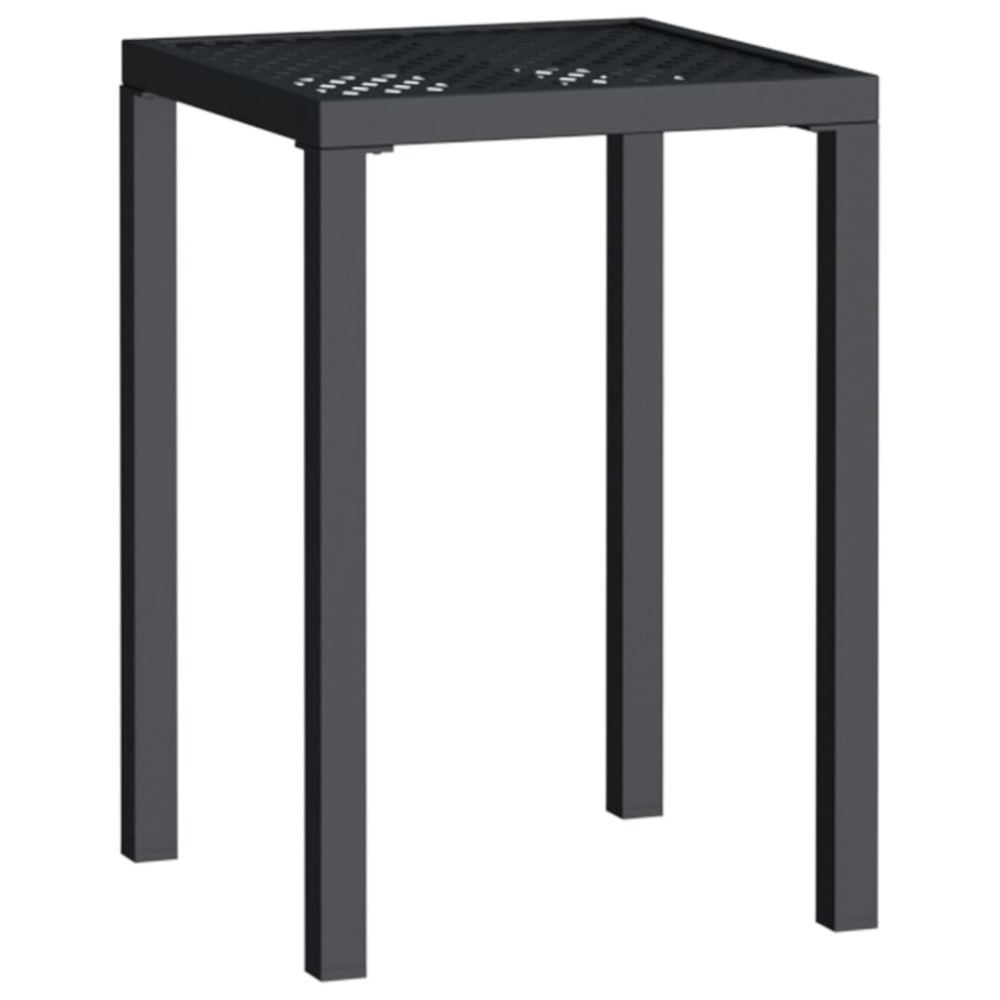 vidaXL Τραπέζι Κήπου Ανθρακί 50 x 50 x 72 εκ. Ατσάλινο