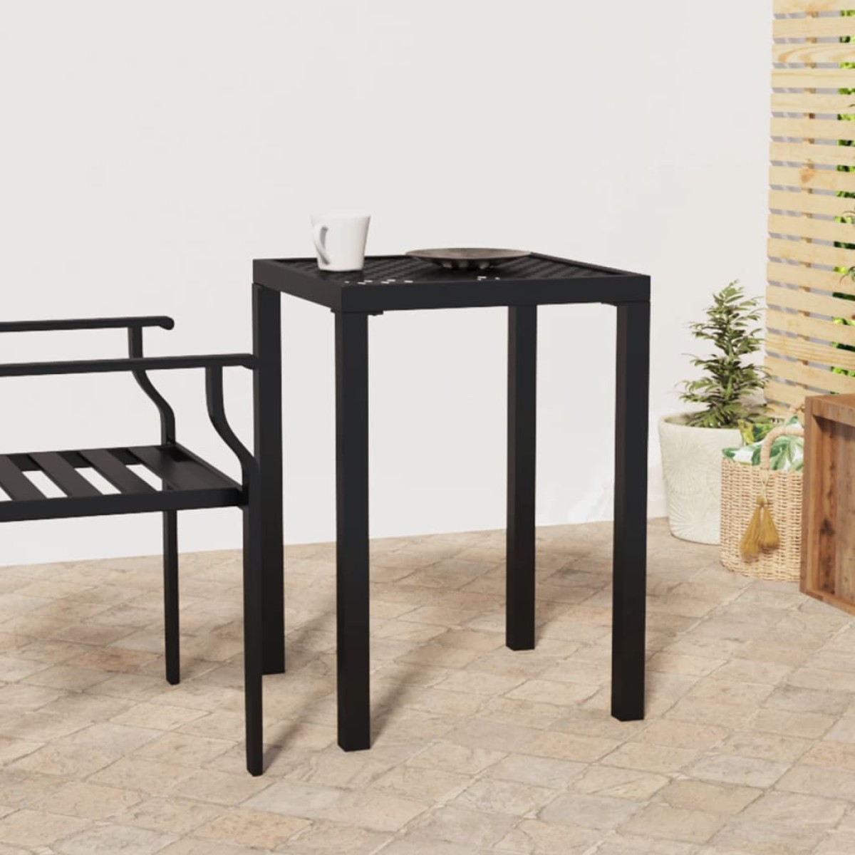 vidaXL Τραπέζι Κήπου Ανθρακί 50 x 50 x 72 εκ. Ατσάλινο