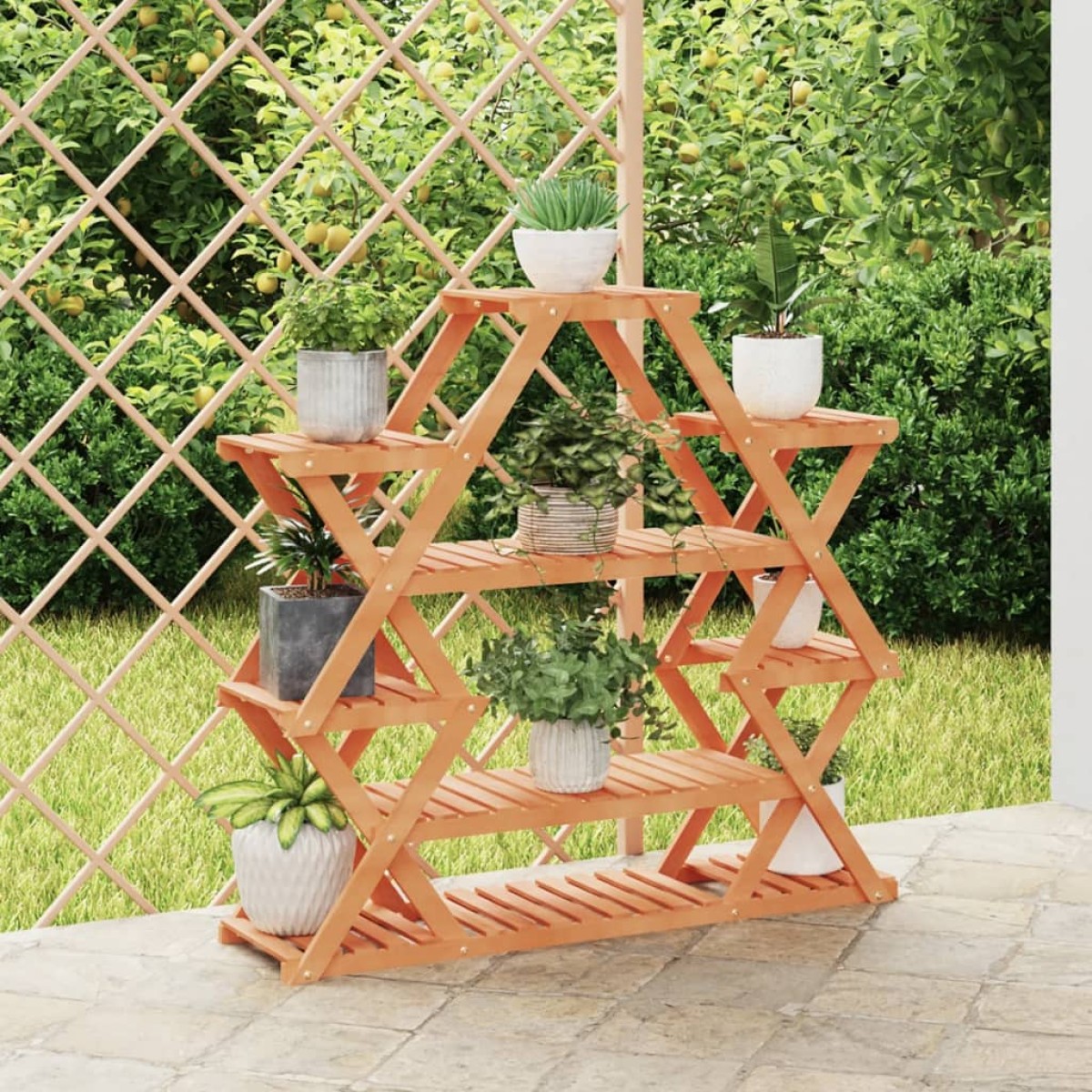 vidaXL Βάση Λουλουδιών 110x25x105 εκ. από Μασίφ Ξύλο Ελάτης