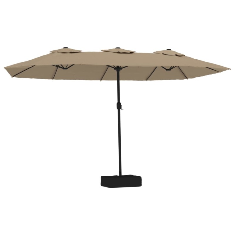 vidaXL Ομπρέλα με Διπλή Κορυφή Taupe 449 x 265 εκ.
