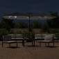 vidaXL Ομπρέλα με Διπλή Κορυφή και LED Ανθρακί 449 x 245 εκ.