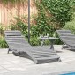 vidaXL Ξαπλώστρα Γκρι 184 x 55 x 64 εκ. από Μασίφ Ξύλο Ακακίας