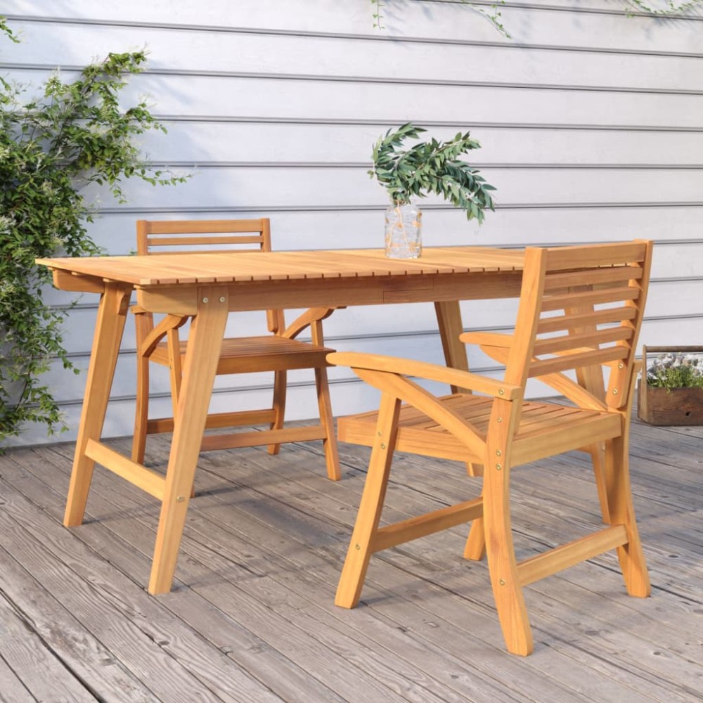 vidaXL Καρέκλες Κήπου 2 τεμ. 58 x 58 x 87 εκ. από Μασίφ Ξύλο Ακακίας