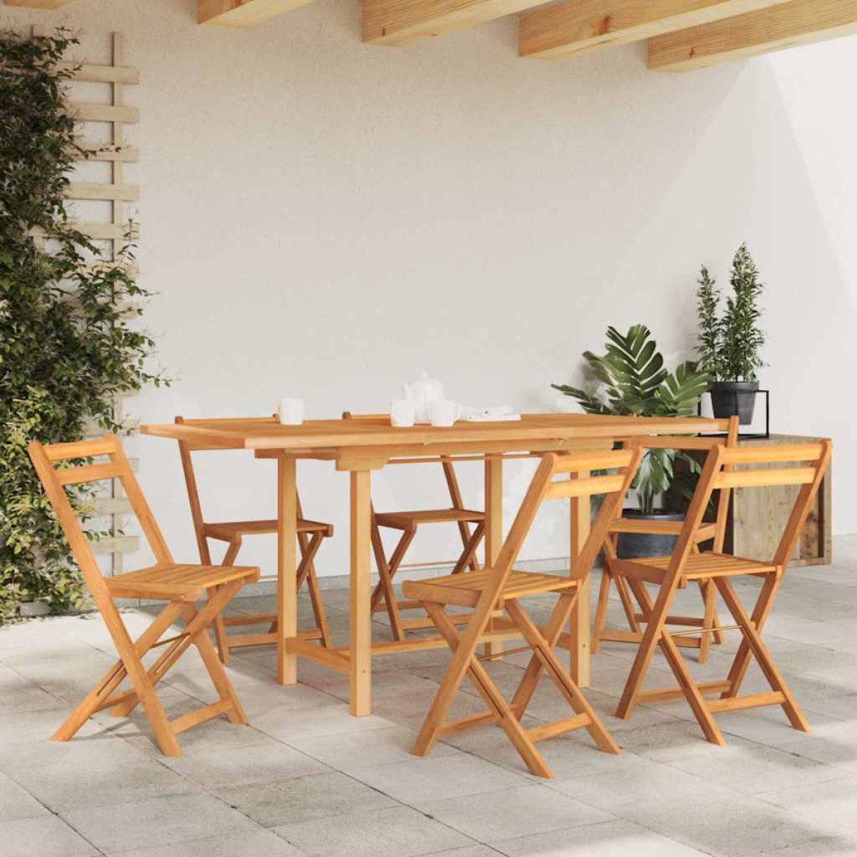 vidaXL Τραπέζι Κήπου Επεκτεινόμενο 110-160x80x75 εκ. Μασίφ Ξύλο Teak