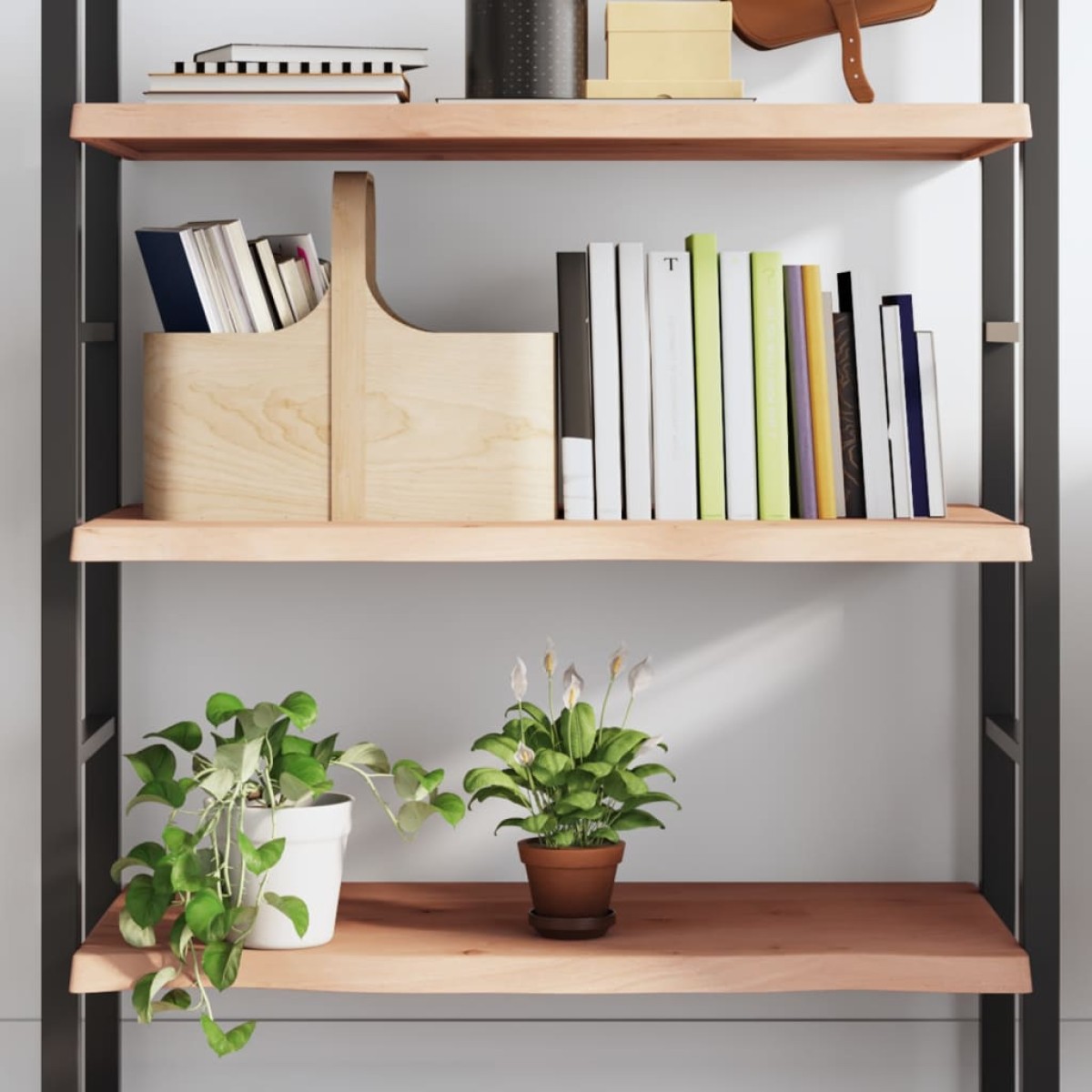 vidaXL Ράφι Τοίχου 80 x 40 x 4 εκ. από Ακατέργαστο Μασίφ Ξύλο Δρυός