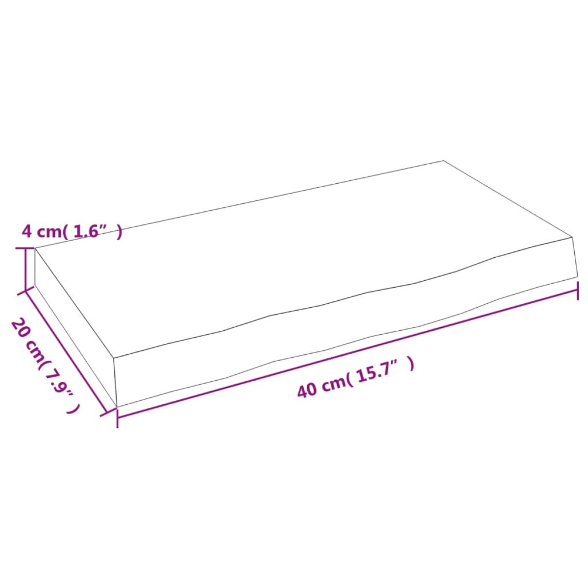 vidaXL Ράφι Τοίχου Ανοιχτό Καφέ 40x20x4 εκ. Επεξεργ. Μασίφ Ξύλο Δρυός