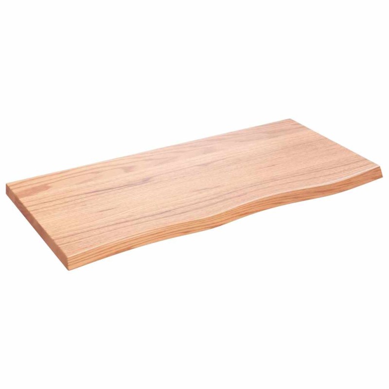 vidaXL Ράφι Τοίχου Ανοιχτό Καφέ 100x50x(2-4)εκ. Επεξ. Μασίφ Ξύλο Δρυός