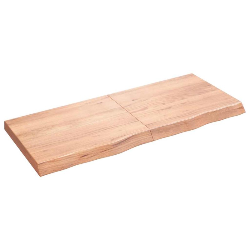 vidaXL Ράφι Τοίχου Ανοιχτό Καφέ 120x50x(2-6)εκ. Επεξ. Μασίφ Ξύλο Δρυός
