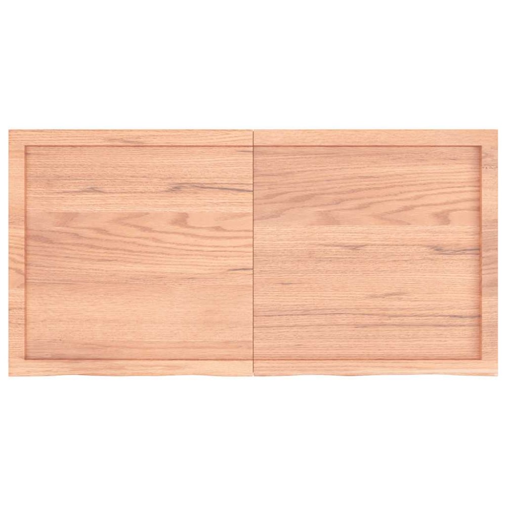 vidaXL Ράφι Τοίχου Ανοιχτό Καφέ 120x60x(2-6)εκ. Επεξ. Μασίφ Ξύλο Δρυός