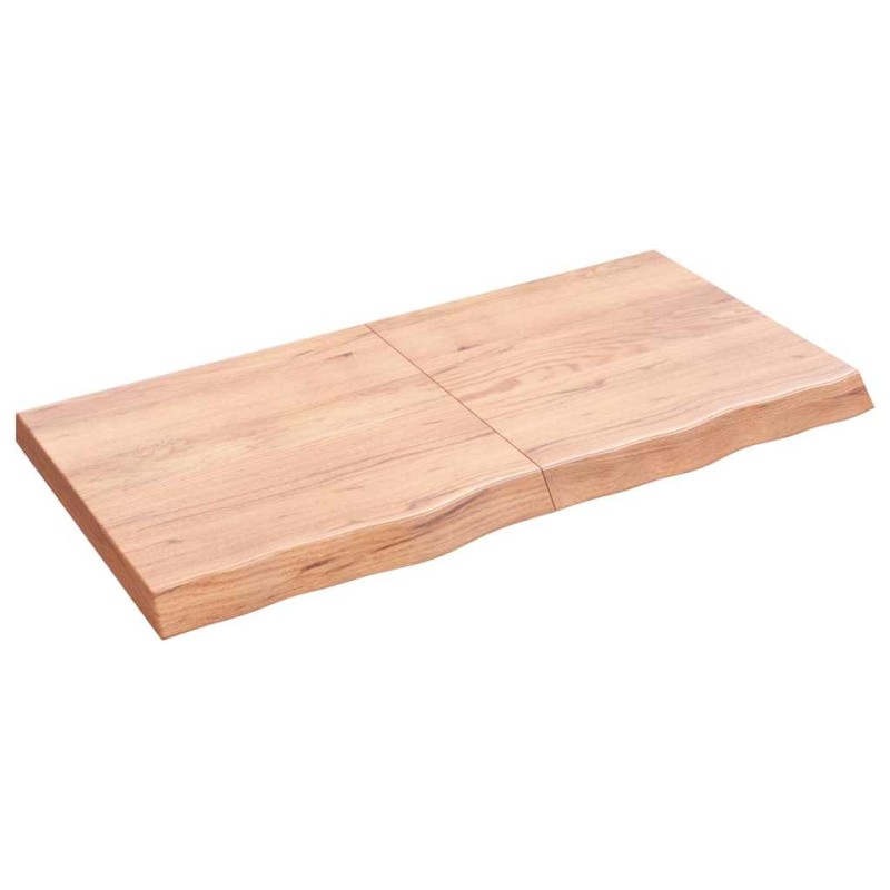 vidaXL Ράφι Τοίχου Ανοιχτό Καφέ 120x60x(2-6)εκ. Επεξ. Μασίφ Ξύλο Δρυός