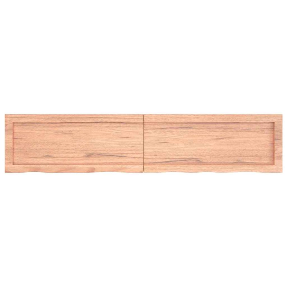 vidaXL Ράφι Τοίχου Ανοιχτό Καφέ 140x30x(2-4)εκ. Επεξ. Μασίφ Ξύλο Δρυός
