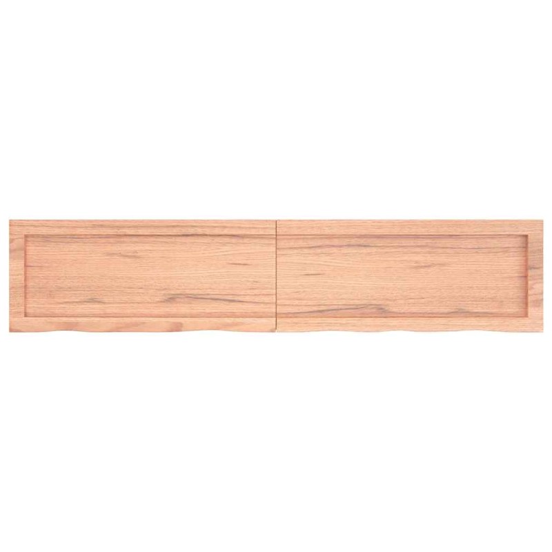 vidaXL Ράφι Τοίχου Ανοιχτό Καφέ 140x30x(2-4)εκ. Επεξ. Μασίφ Ξύλο Δρυός
