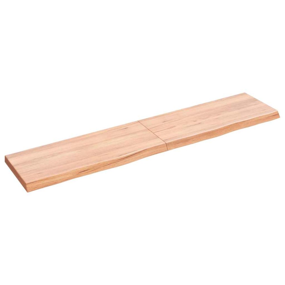 vidaXL Ράφι Τοίχου Ανοιχτό Καφέ 140x30x(2-4)εκ. Επεξ. Μασίφ Ξύλο Δρυός