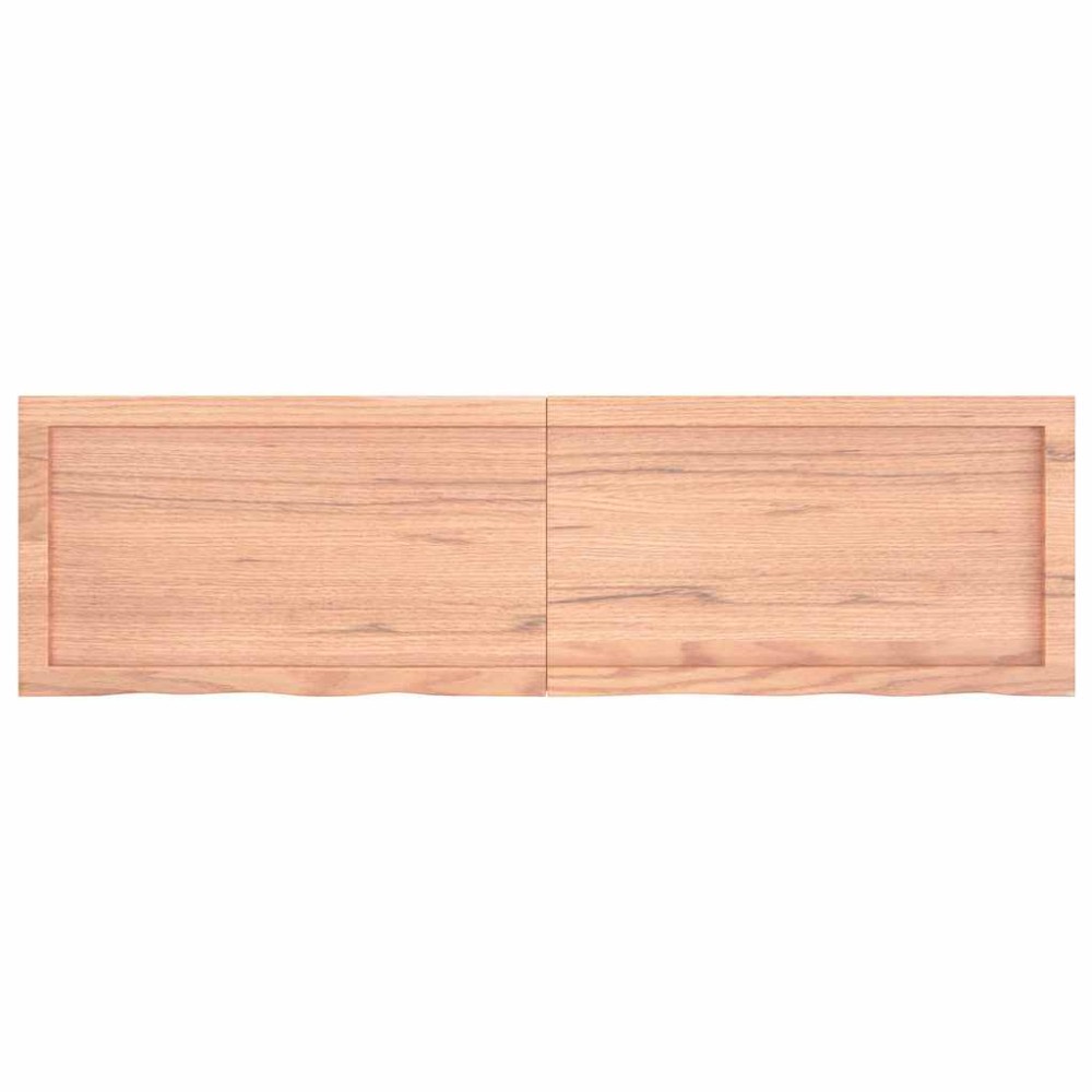 vidaXL Ράφι Τοίχου Ανοιχτό Καφέ 140x40x(2-4)εκ. Επεξ. Μασίφ Ξύλο Δρυός