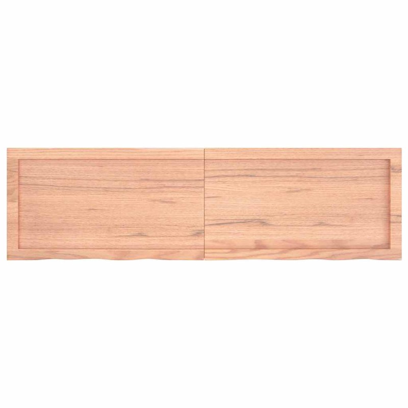 vidaXL Ράφι Τοίχου Ανοιχτό Καφέ 140x40x(2-4)εκ. Επεξ. Μασίφ Ξύλο Δρυός