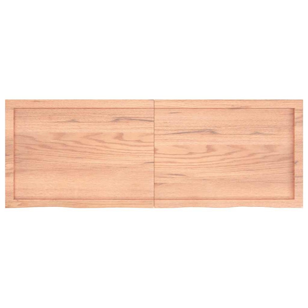 vidaXL Ράφι Τοίχου Ανοιχτό Καφέ 140x50x(2-4)εκ. Επεξ. Μασίφ Ξύλο Δρυός