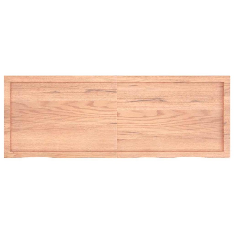 vidaXL Ράφι Τοίχου Ανοιχτό Καφέ 140x50x(2-6)εκ. Επεξ. Μασίφ Ξύλο Δρυός
