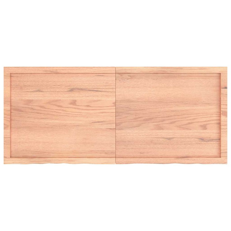 vidaXL Ράφι Τοίχου Ανοιχτό Καφέ 140x60x(2-4)εκ. Επεξ. Μασίφ Ξύλο Δρυός