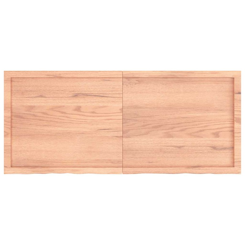 vidaXL Ράφι Τοίχου Ανοιχτό Καφέ 140x60x(2-6)εκ. Επεξ. Μασίφ Ξύλο Δρυός
